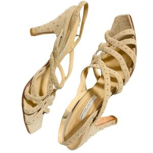 Phillipe Model Paris studded suede square toe heel